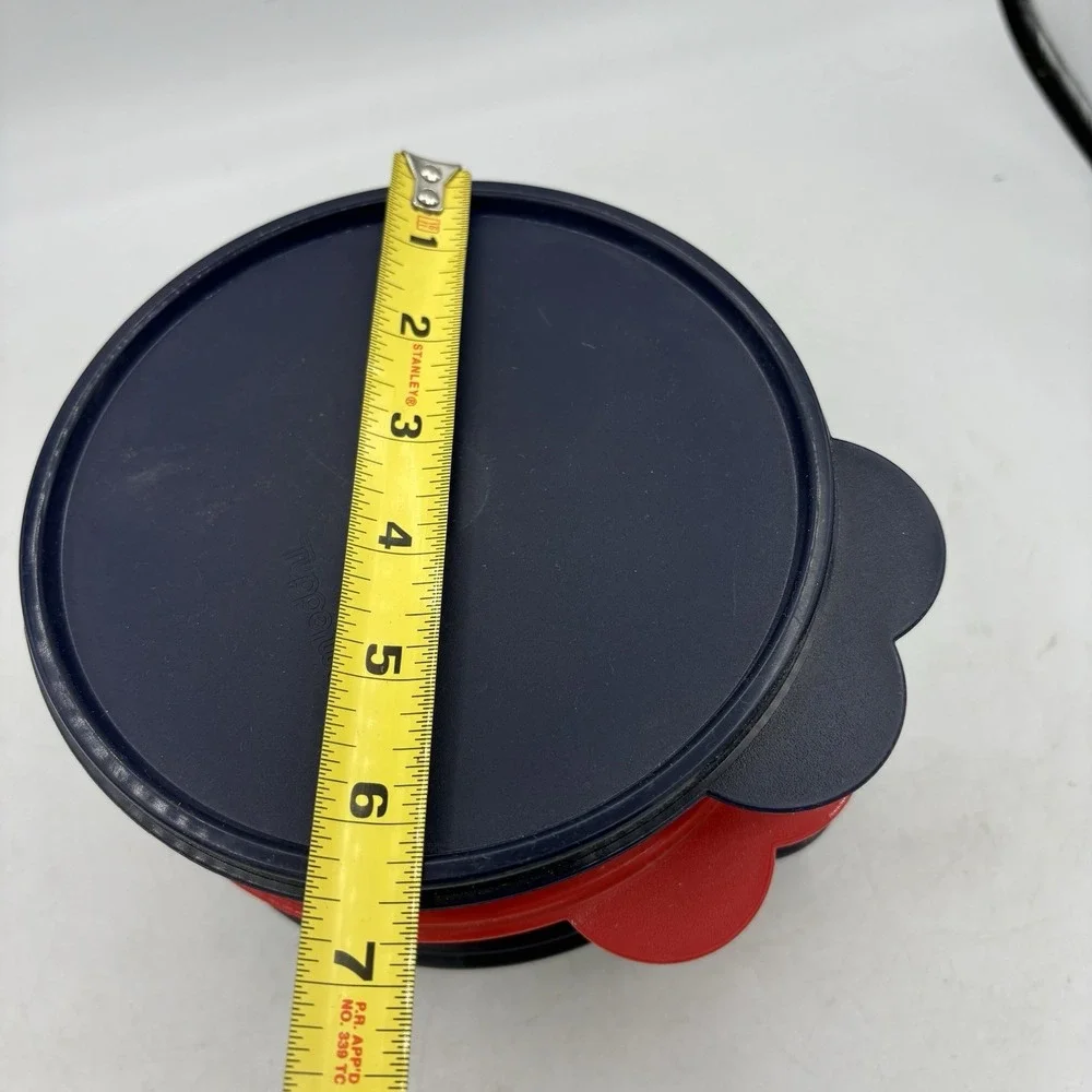 Tupperware Bowls Big Wonders 2 Cup Cereal 1 Red 2 Clear w Seal Lids Lot of 3